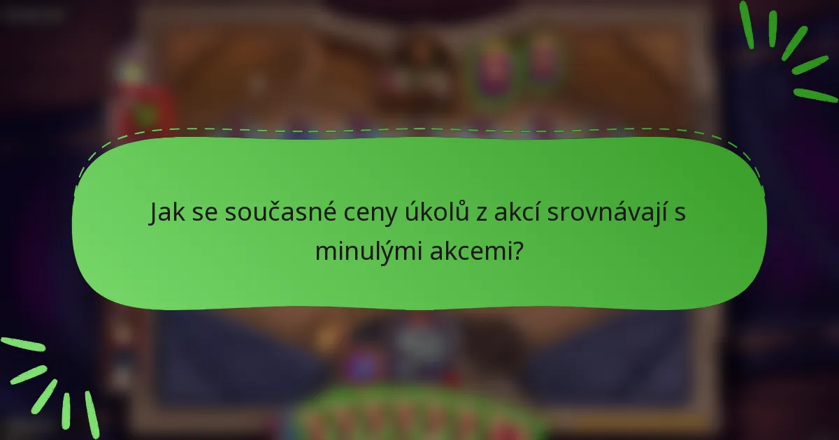 Jak se současné ceny úkolů z akcí srovnávají s minulými akcemi?